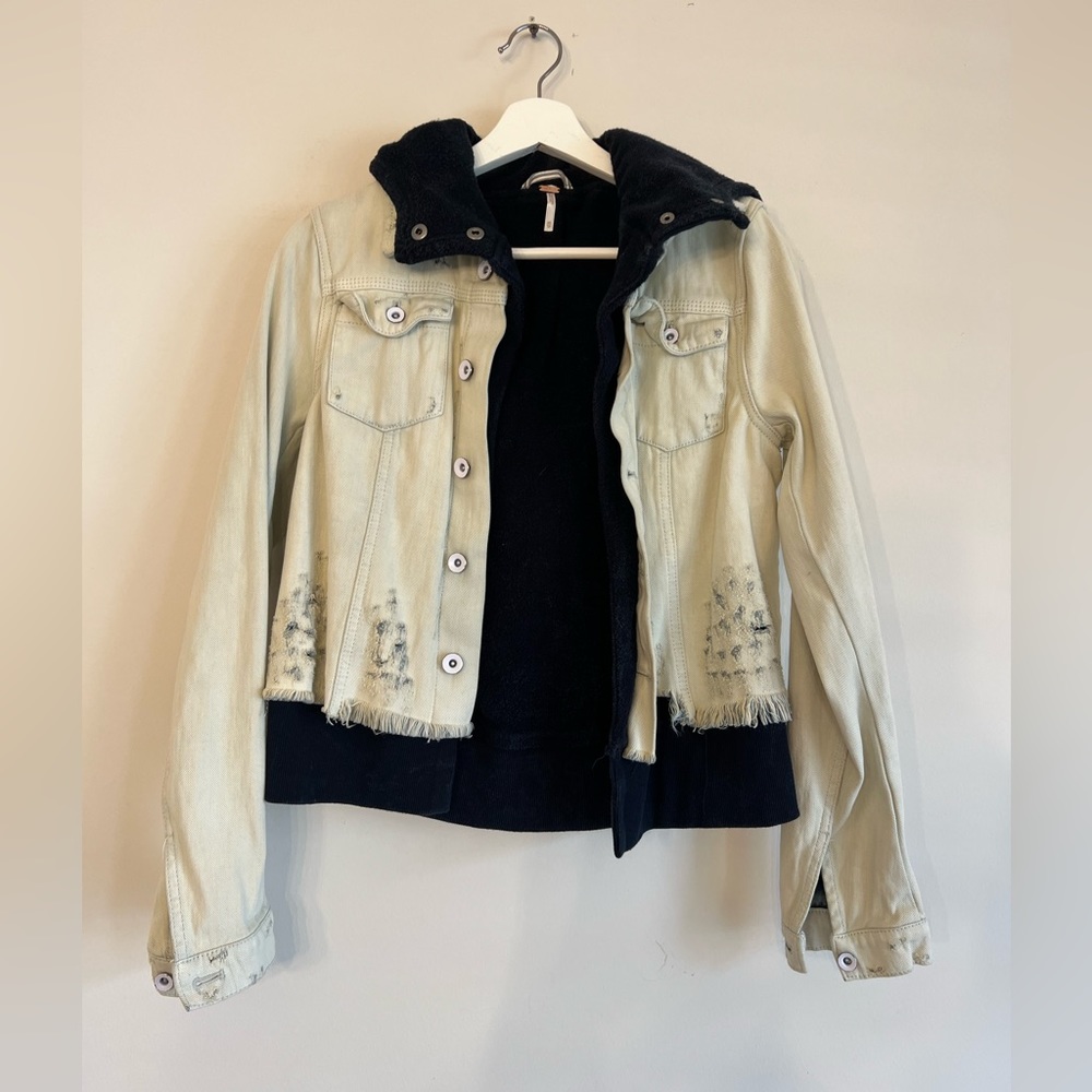FREE PEOPLE MIXED MEDIA JACKET XS